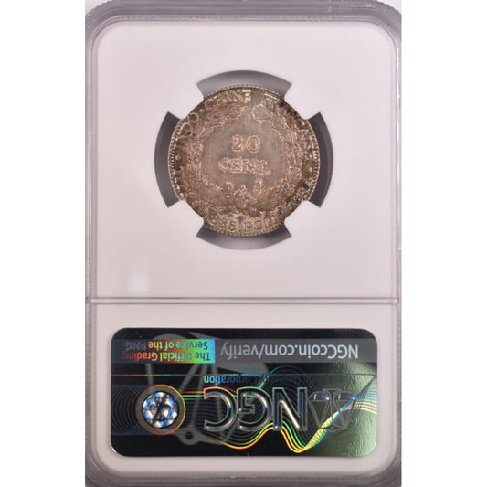 ΓΑΛΛΙΚΗ ΙΝΔΟΚΙΝΑ - 20 Cents 1913, NGC MS64