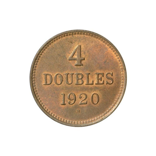 GUERNESEY, 4 Διπλά 1920, KM# 13, Unc