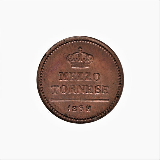 ΙΤΑΛΙΚΕΣ ΠΟΛΙΤΕΙΕΣ - ΝΑΠΟΛΗ & ΣΙΚΕΛΙΑ, 1/2 Torneze 1838, UNC