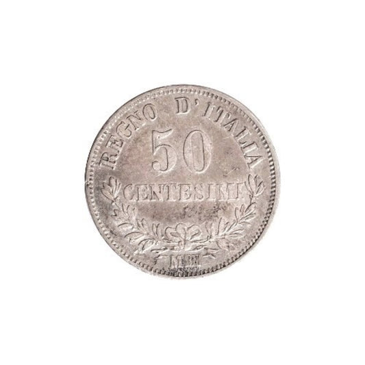 ITALY, 50 Centesimi 1866M BN, VF
