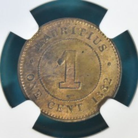 ΜΑΥΡΙΚΙΟΣ - 1 Cent 1882 H, NGC MS63 RB